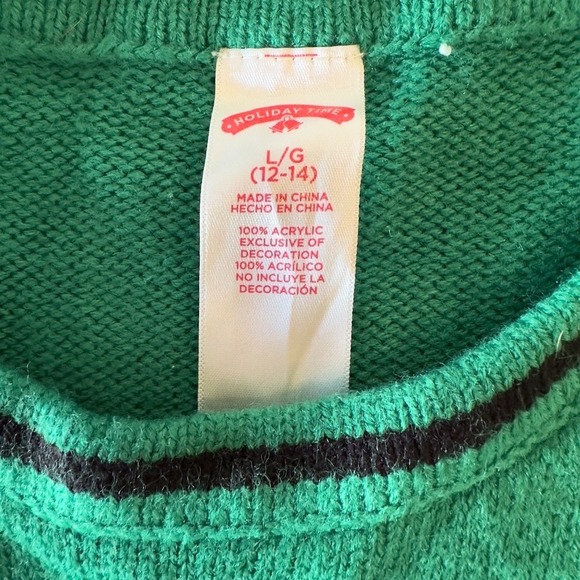 Holiday Time Cat Light Up Ugly Merry Christmas Party Sweater-Size L-Green-Works - Picture 9 of 17